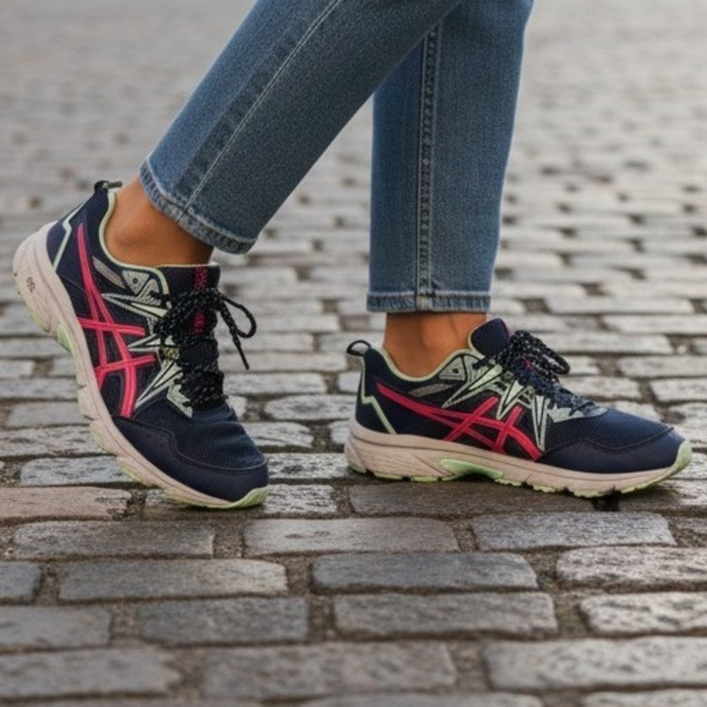ASICS Gel-Venture 8 Women's Size 11 Trail Running Shoes Navy Pink Aqua